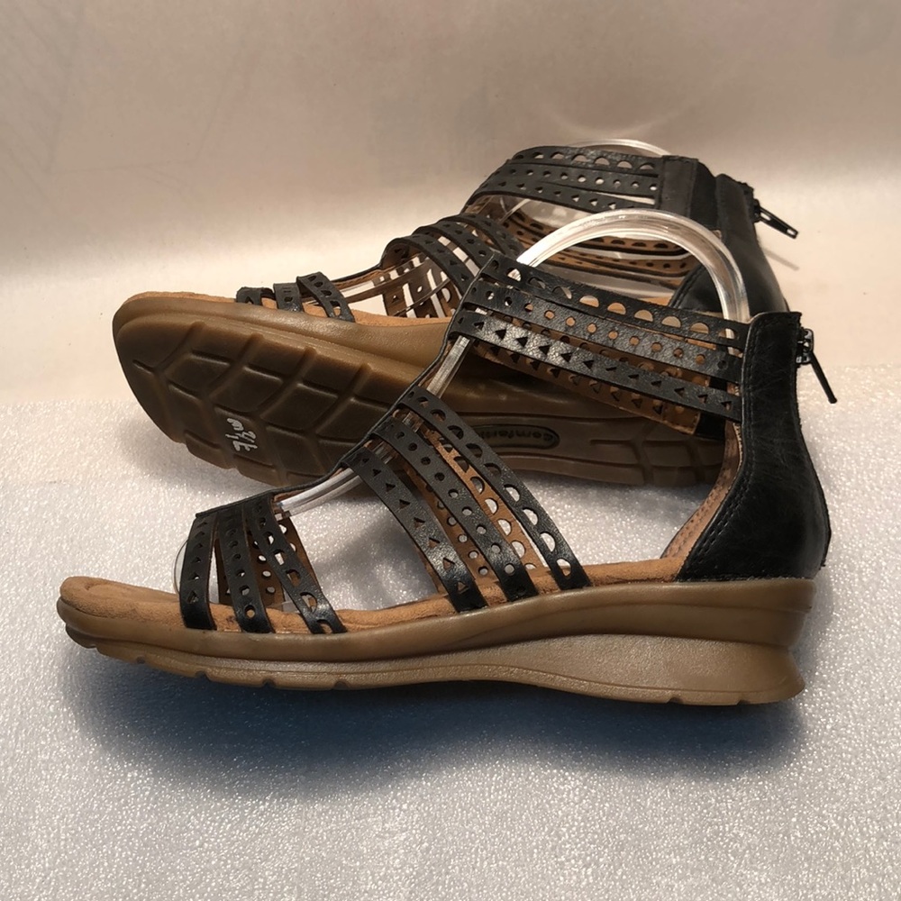 Comfortiva Kaelin Gladiator Sandal-Black-7.5W